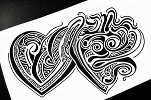 basketball heart fire tattoo idea