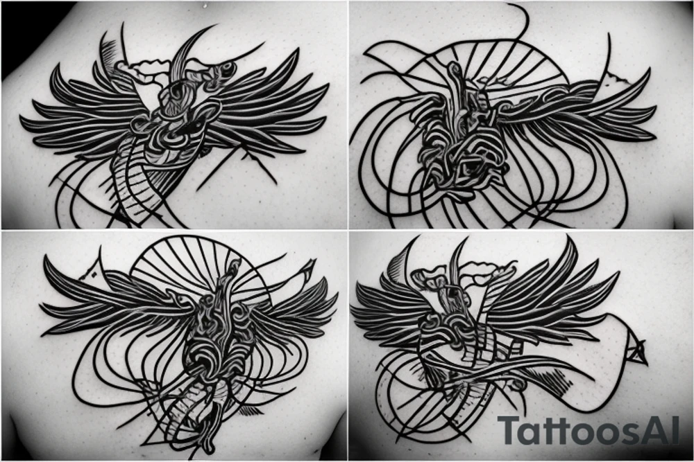 basketball flying comet burning tattoo idea