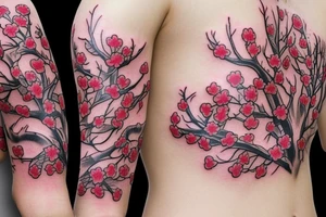 Cherry blossom ribs tattoo tattoo idea