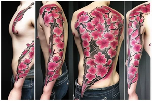 Cherry blossom ribs tattoo tattoo idea
