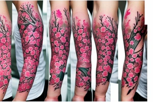 Cherry blossom sleeve tattoo idea