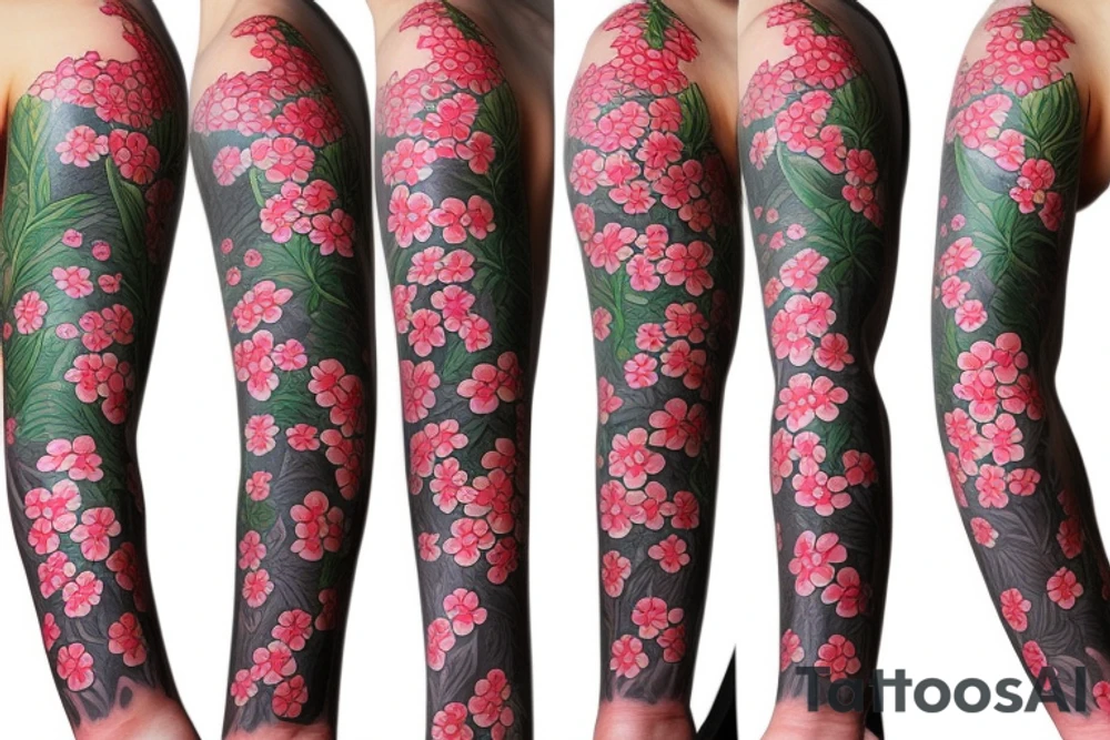 Cherry tree blossom high fidelity tattoo sleeve tattoo idea