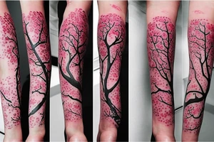 High fidelity cherry blossom tree sleeve tattoo tattoo idea