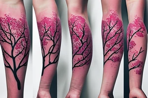 High fidelity cherry blossom tree sleeve tattoo tattoo idea