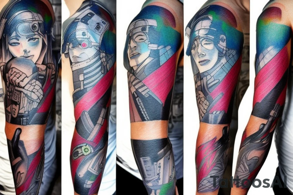 Cyberpunk sleeve tattoo idea