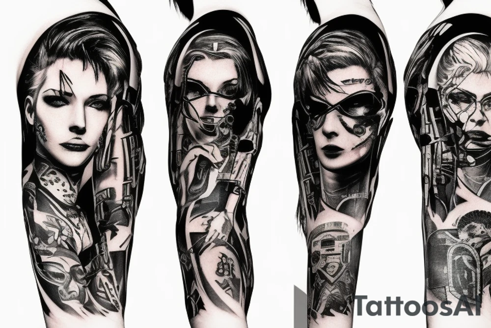 Cyberpunk 2077 sleeve tattoo idea