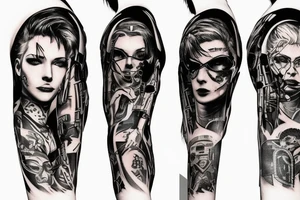 Cyberpunk 2077 sleeve tattoo idea