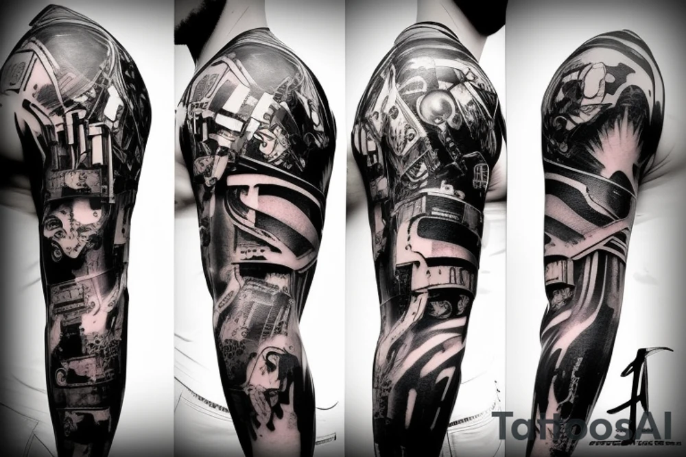 Cyberpunk 2077 sleeve tattoo idea