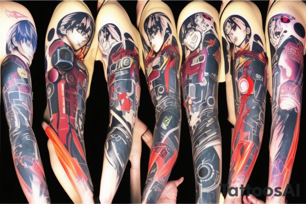 Cyberpunk evangelion eva-01 sleeve tattoo idea