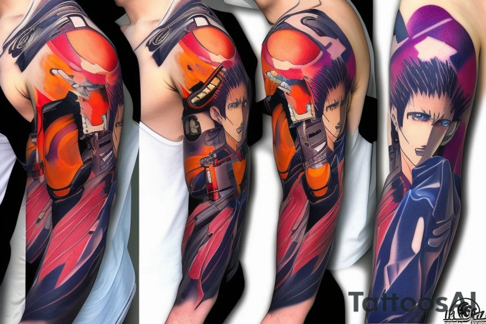 Cyberpunk evangelion eva-01 sleeve tattoo idea