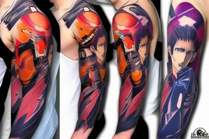Cyberpunk evangelion eva-01 sleeve tattoo idea