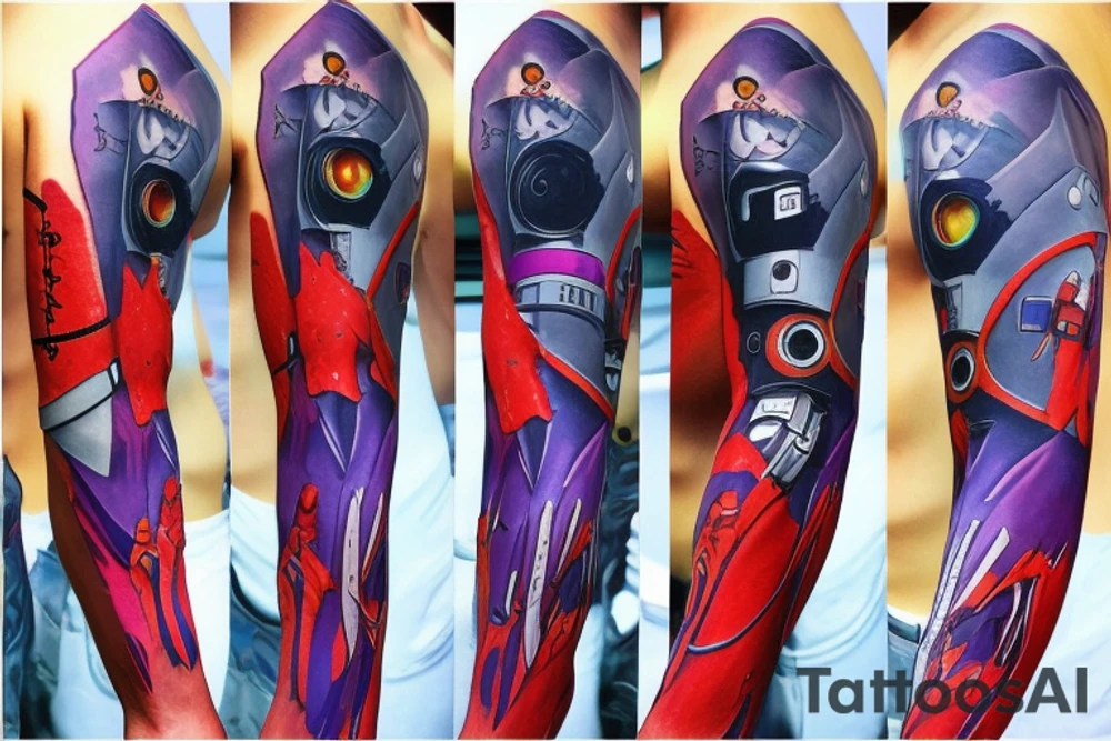 Cyberpunk evangelion eva-01 sleeve tattoo idea
