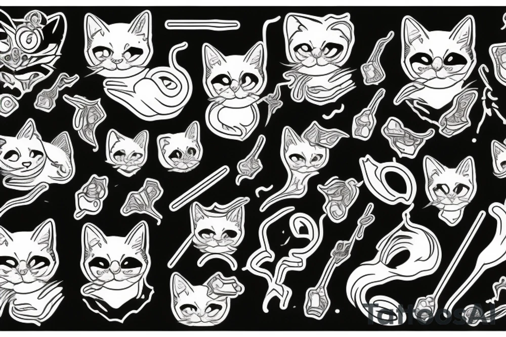 Black cat tattoo idea