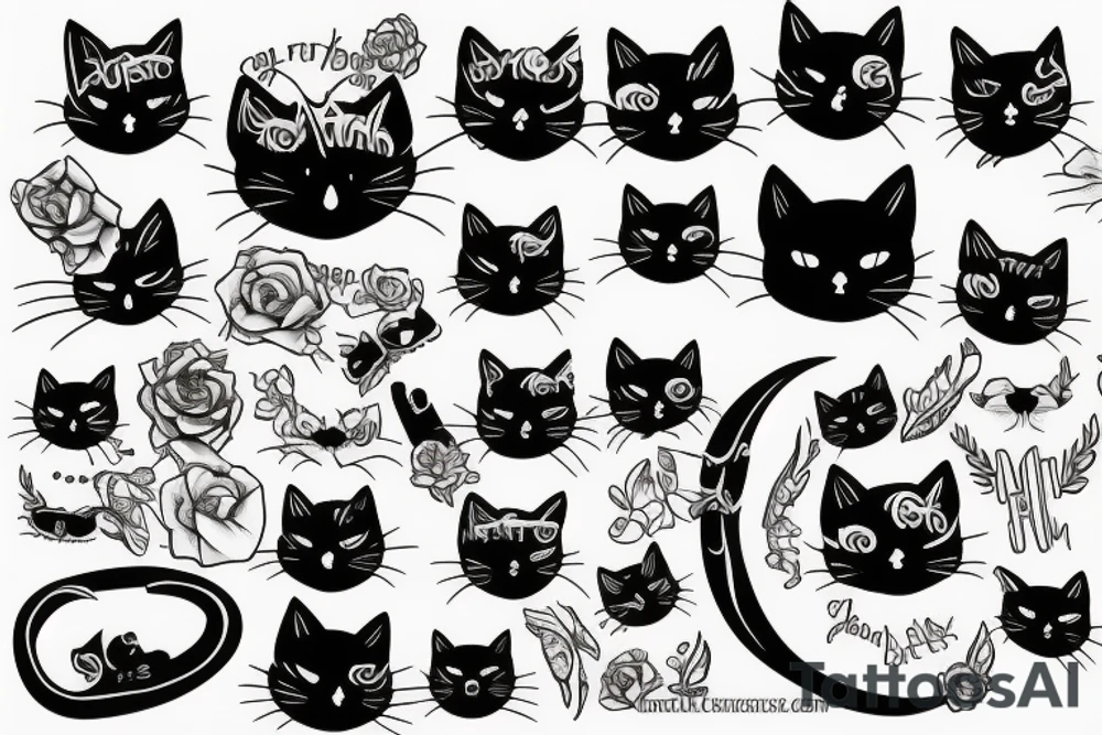 Black cat tattoo idea