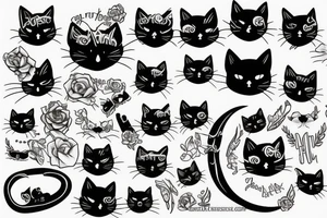 Black cat tattoo idea