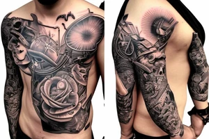 Eva 01 high definition super detailed manly tattoo idea
