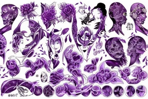 Eva 01 high definition super detailed purple tattoo idea