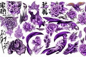 Eva 01 high definition super detailed purple tattoo idea