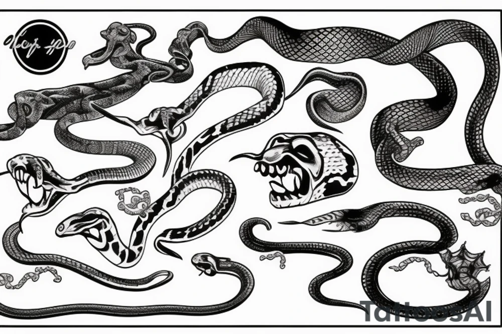Snake sleeve tattoo idea