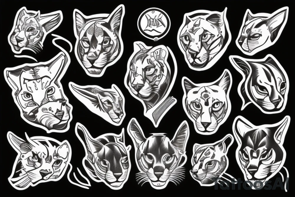 Black puma tattoo idea