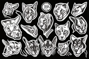 Black puma tattoo idea