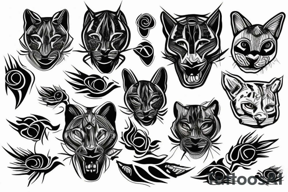 Black puma tattoo idea