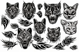 Black puma tattoo idea