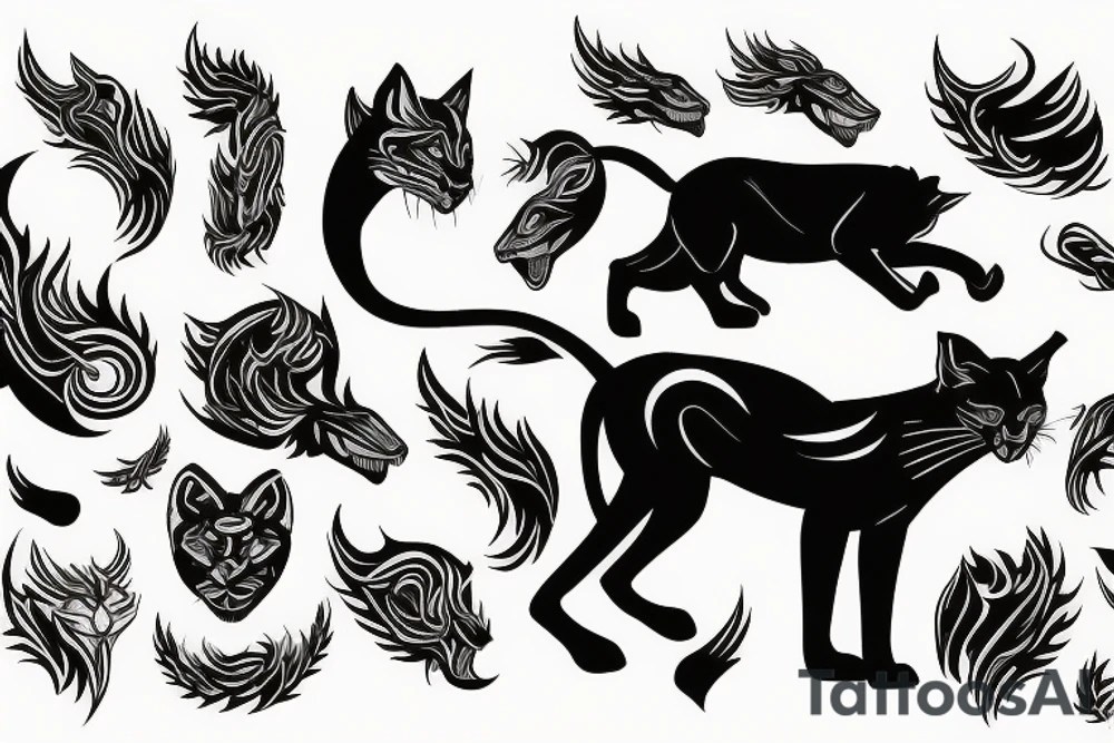 Black puma tattoo idea