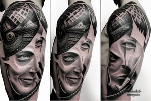 Realistic spartan warrior tattoo idea