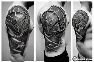 Realistic spartan warrior tattoo idea
