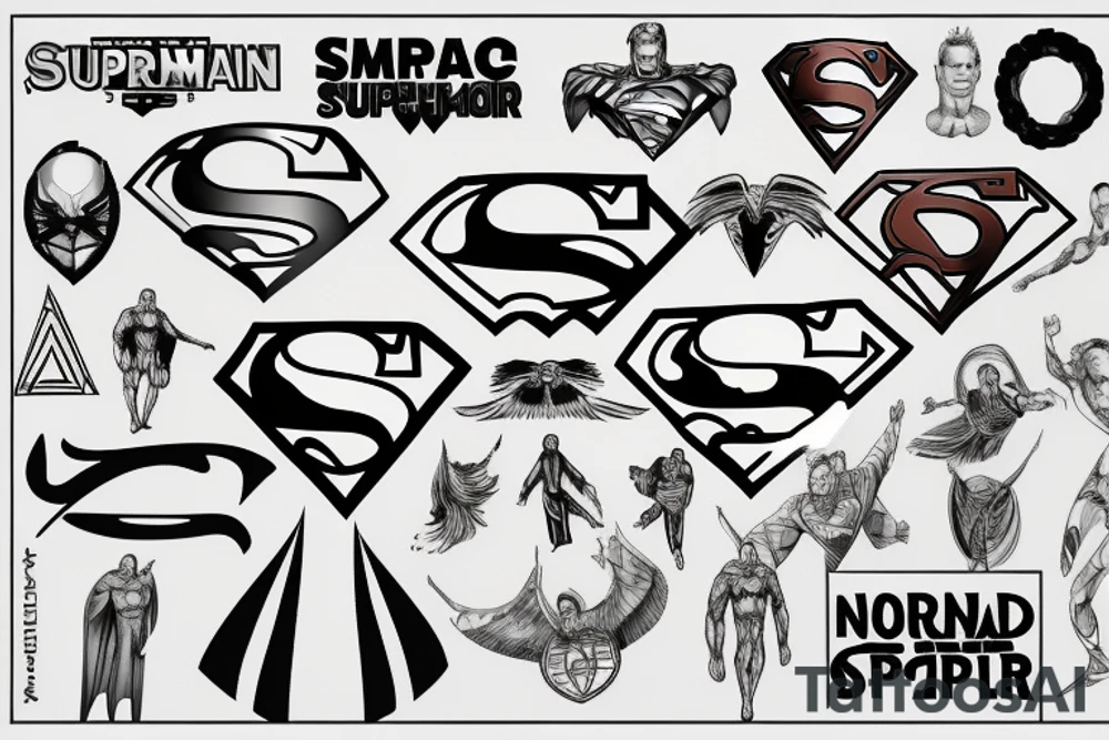 nordic style superman logo tattoo idea