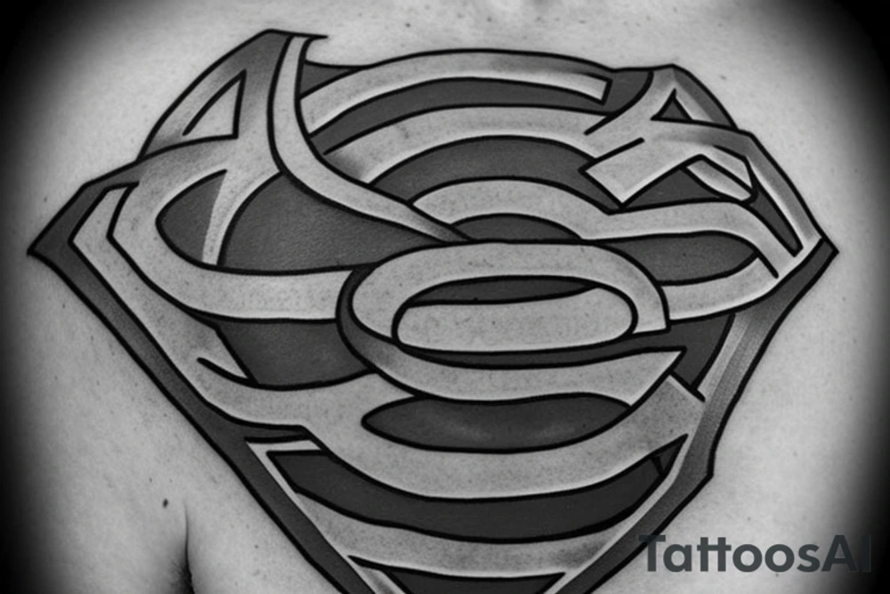 celtic style superman logo tattoo idea