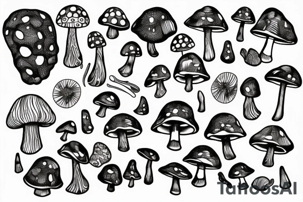 magic mushroom tattoo idea