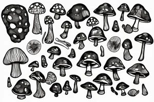 magic mushroom tattoo idea