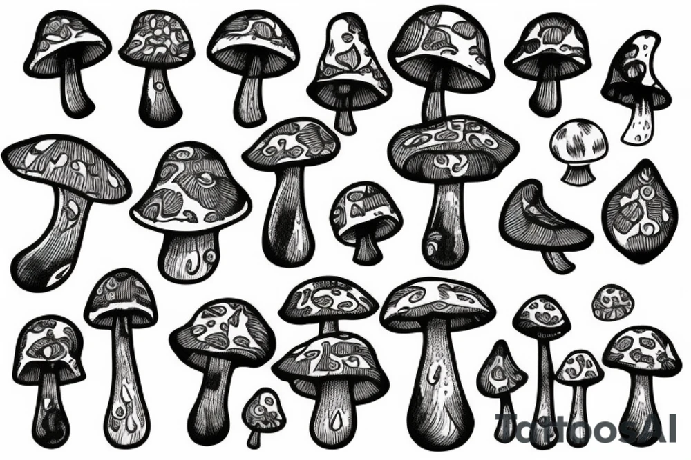 magic mushroom tattoo idea