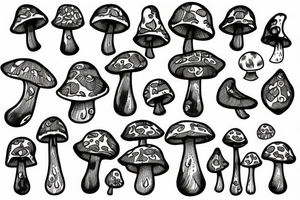 magic mushroom tattoo idea
