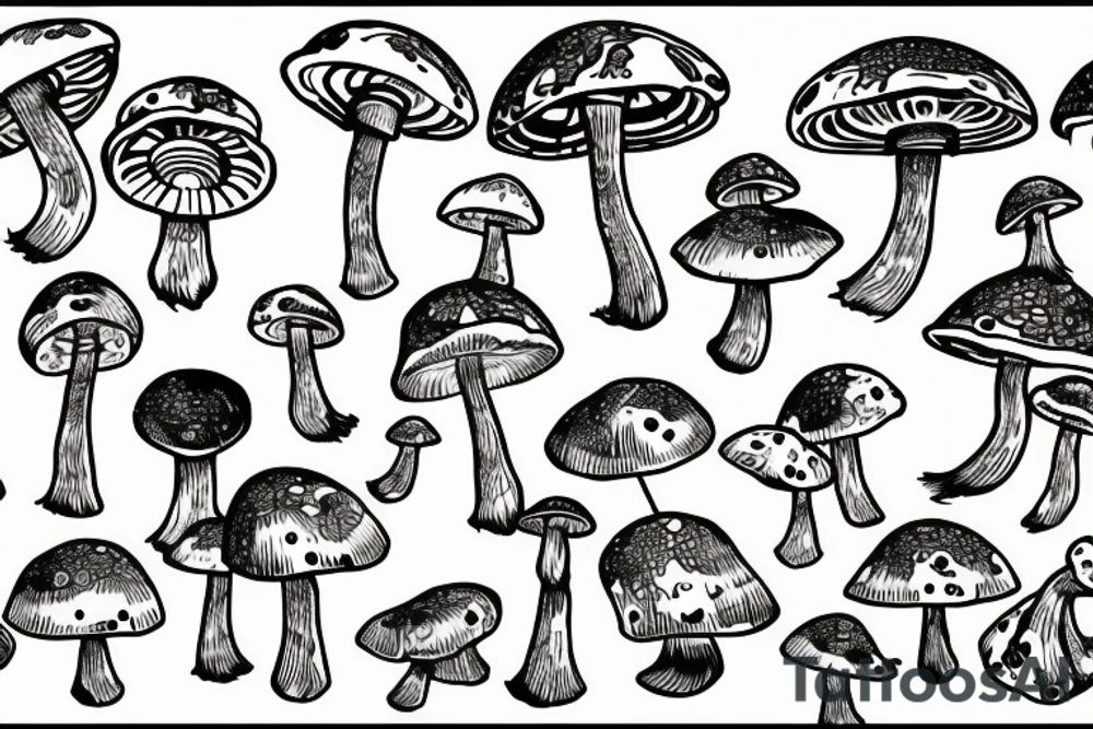 magic mushroom tattoo idea