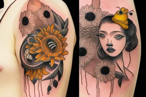 bee on a honey comb tattoo idea