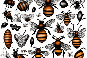 bee on a honey comb tattoo idea