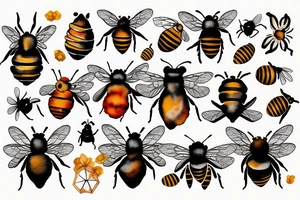 bee on a honey comb tattoo idea