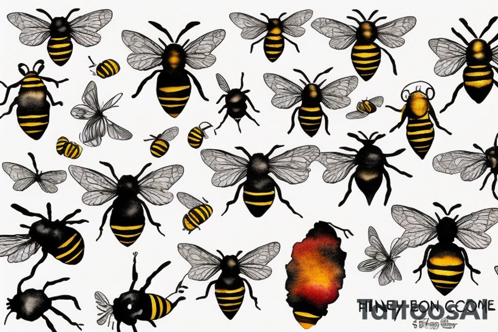 bee on a honey comb tattoo idea