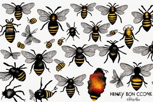 bee on a honey comb tattoo idea