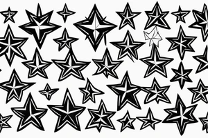 multiple small stars detailed tattoo idea