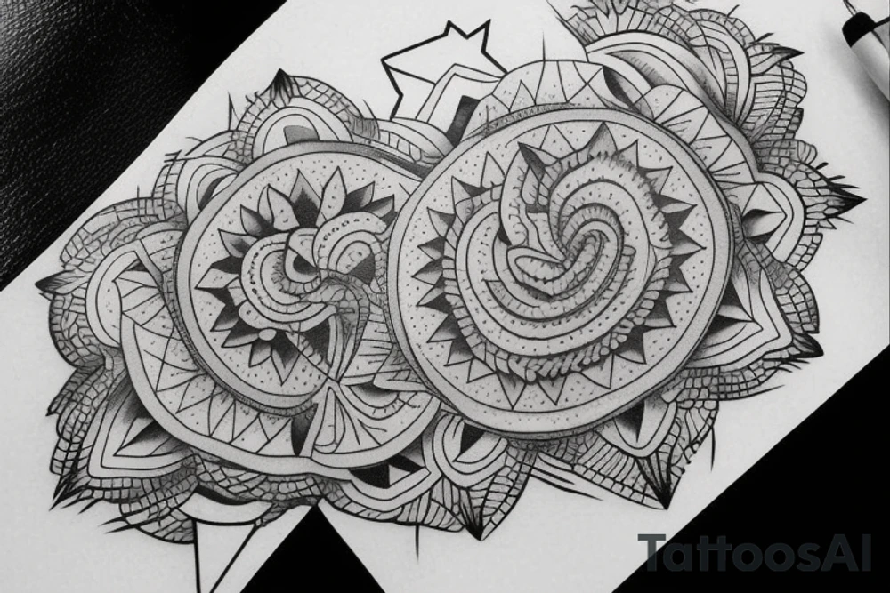 multiple stars detailed tattoo idea