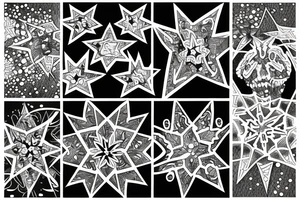 multiple stars, detailed creative tattoo idea