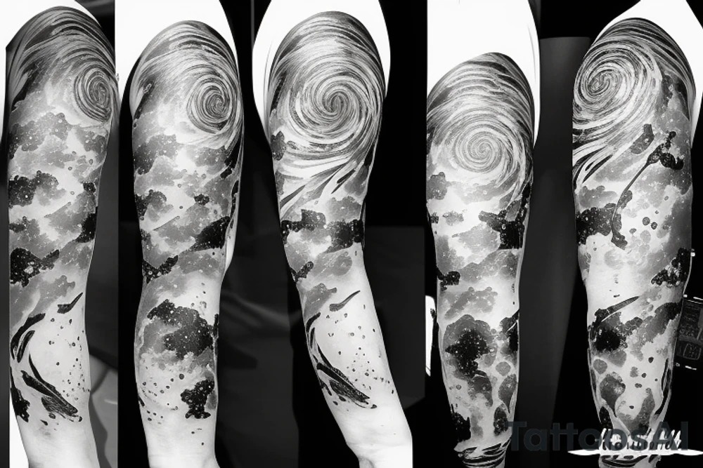multiple sky stars, detailed creative tattoo idea