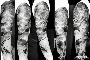 multiple sky stars, detailed creative tattoo idea