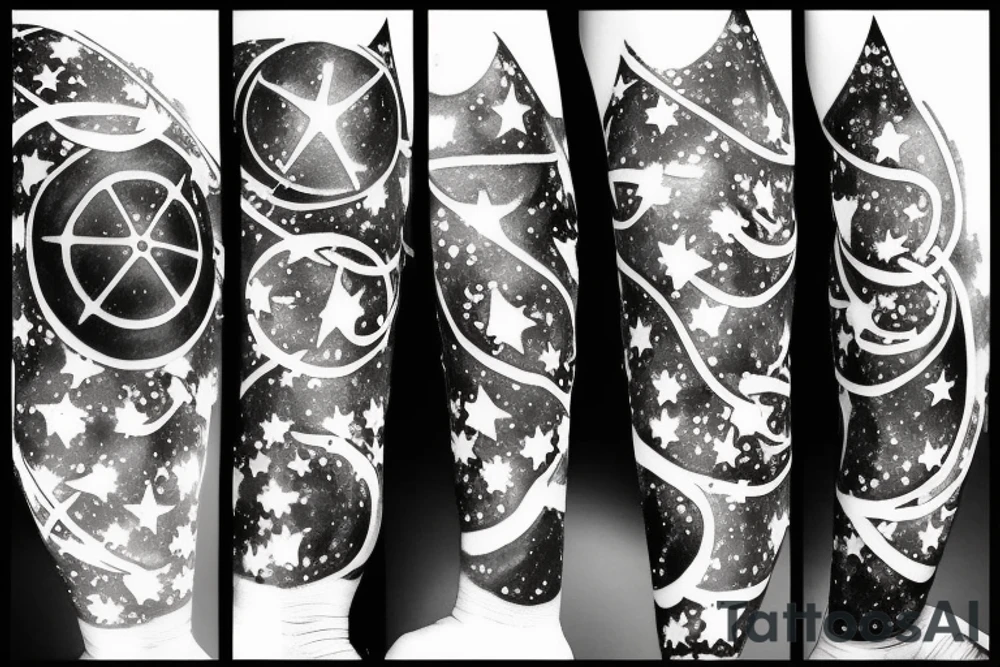 multiple sky stars, detailed creative tattoo idea