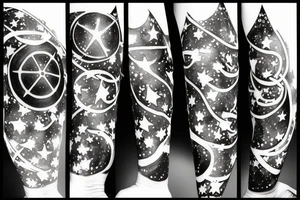 multiple sky stars, detailed creative tattoo idea