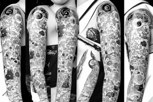 multiple sky stars, detailed creative, for girl neck tattoo small tattoo idea